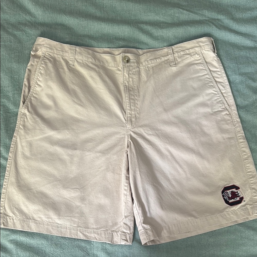 Columbia PFG Light Khaki Shorts-University of South Carolina